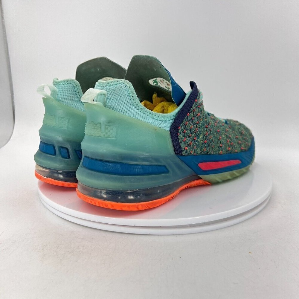 Nike Lebron XVIII 18 Youth Size 7Y CW2760 300 Green Abyss Red Basketball Shoes - Picture 5 of 14